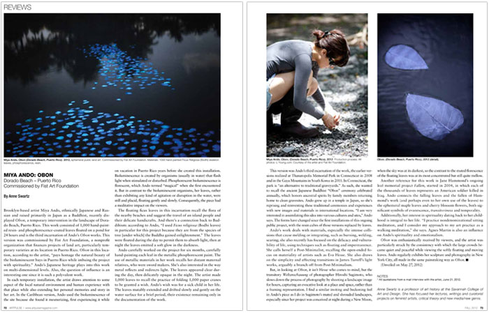 review spread Art Pulse Magazine   Miya Ando Review 2012 press miya ando press misc press 